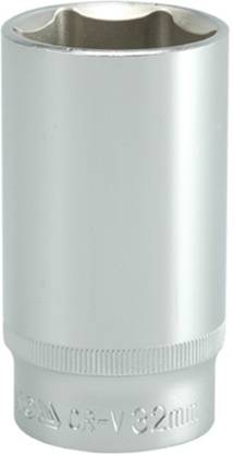 YATO YT-1240 1/2 inch Drive Deep Hexagonal Chrome Finish Socket with Size 32 mm and symbol 50BV30 Socket Set