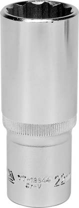 YATO YT-12944 1/2 inch Drive Bihexagonal Chrome Finish Socket with Size 22mm and symbol 50BV30 Die forged, and calibrated prior to the Hardening process Socket Set
