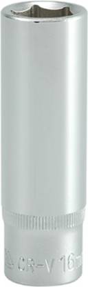 YATO YT-1229 1/2 inch Drive Deep Hexagonal Chrome Finish Socket with Size 16mm and symbol 50BV30 Socket Set