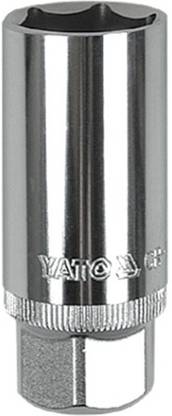 YATO YT-1254 1/2 inch Drive Spark Plug Chrome Finish Socket with Size 21mm and symbol 50BV30 Socket Set