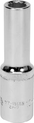 YATO YT-12932 1/2 inch Drive Bihexagonal Chrome Finish Socket with Size 10mm and symbol 50BV30 Die forged, and calibrated prior to the Hardening process Socket Set