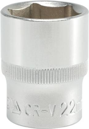 YATO YT-1215 1/2 inch Drive Hexagonal Chrome Finish Socket with Size 22mm and symbol 50BV30 Socket Set
