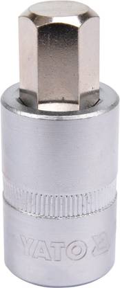 YATO YT-04387 Professional HEX 14mm shaft and 1/2 inch Drive Socket Bit with Chromium Plated for Car or Mechanical Workshop Socket Set
