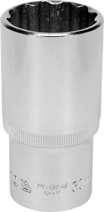 YATO YT-12948 1/2 inch Drive Bihexagonal Chrome Finish Socket with Size 30mm and symbol 50BV30 Die forged, and calibrated prior to the Hardening process Socket Set