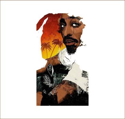 Impression Wall 56 cm Tupac Sticker Self Adhesive Sticker