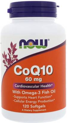 Now Foods CoQ10 with Omega-3 Fish Oil, 60 mg, 120 Softgels