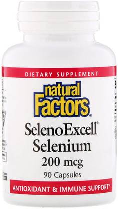 Natural Factors SelenoExcell, Selenium , 200 mcg, 90 Capsules