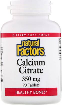 Natural Factors Calcium Citrate, 350 mg, 90 Tablets