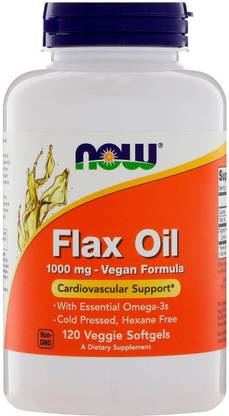 Now Foods Flax Oil, 1000 mg, 120 Veggie Softgels