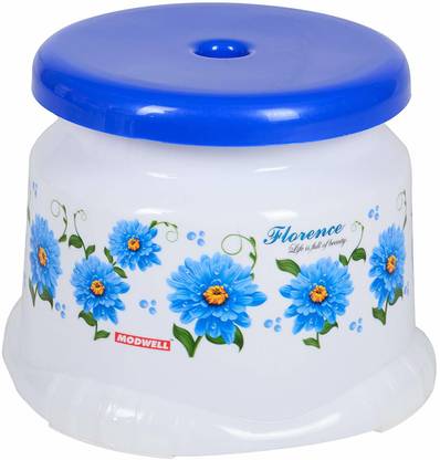 Modwell Printed Flower Multipurpose Plastic Stool Living & Bedroom Stool Stool