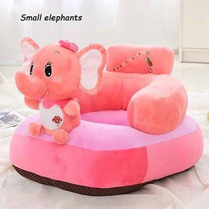 SahiDamWala Elephant Shape Baby Soft Plush Cushion Baby Sofa Seat or Rocking Chair for Kids (Pink)  - 45 cm