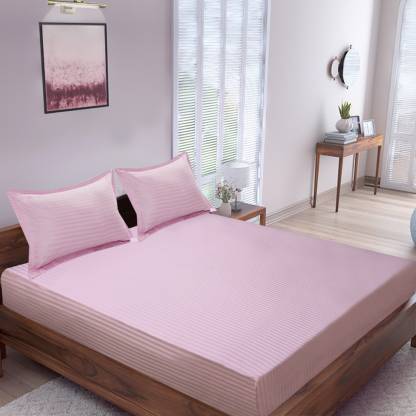 Flipkart Perfect Homes 300 TC Cotton King Striped Flat Bedsheet