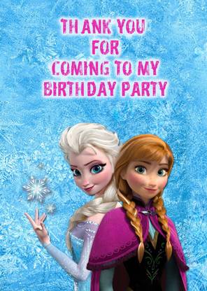 FUNCART Frozen Thank You Invitation Card