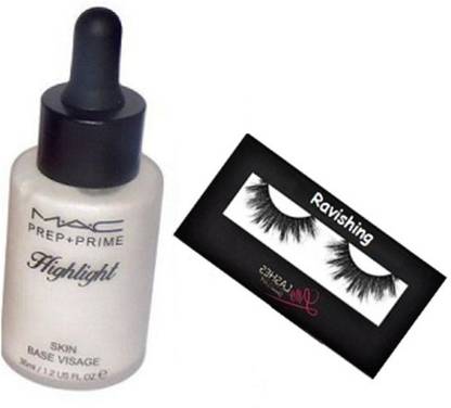 RAVISHING Eyelashes,Mac Highlighter Prep Prime Skin Base Visage
