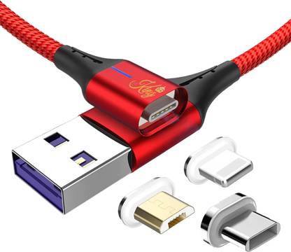 EKING Magnetic Charging Cable 5 A 1 m 25W 5A VOOC 3.0 Magnetic Charging Data Cable 3in1 USB