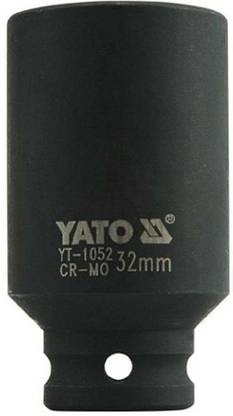 YATO YT-1052 Cold Forged CrMo 1/2 inch Drive Black Phosphated Surface AS Drive Hexagonal Deep Impact Socket Set-32mm Socket Set