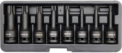 YATO YT-1065 CrMo SCM-440 alloy with high resistance Application in mechanical industry and automotive service Torx Impact Bit Socket Set-T30,T40,T45,T50,T55,T60,T70,T80 Socket Set