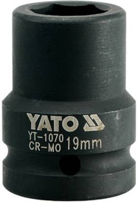 YATO YT-1070 Cold Forged CrMo 3/4 inch Drive Black Phosphated Surface Hexagonal Impact Socket-19mm Socket Set
