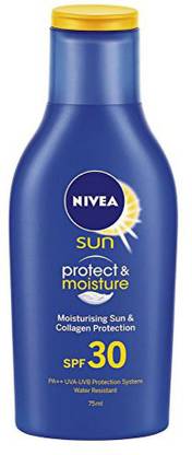 NIVEA Sunscreen - SPF 50 PA++ Sunscreen Lotion, Sun Protect and Moisture (SPF 30), 75ml