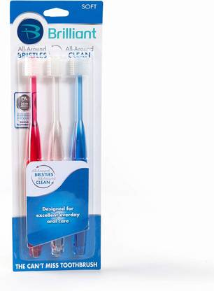 HartFelt Brilliant Soft Adult Toothbrush by - With Over 14,000 360 Degree Ultra Soft Toothbrush