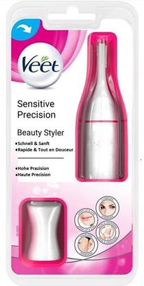 Veet Sensitive Touch Bikini Eye Brow Shaver Hair Removal Electric Trimmer for Women Runtime: 30 min Trimmer for Women (White) Trimmer 45 min  Runtime 4 Length Settings