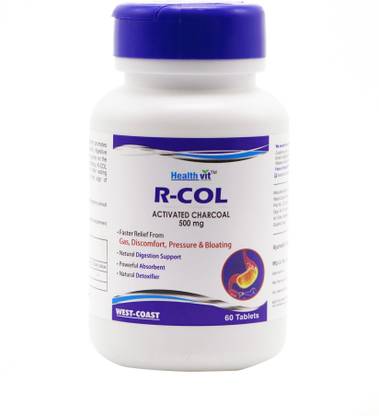 HealthVit R-COL Activated Charcoal 500mg – 60 Tablets