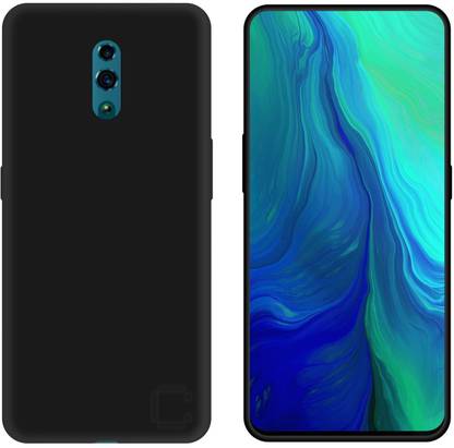 CASE CREATION Back Cover for Oppo RENO Plain Black Case Cover 360 Guard