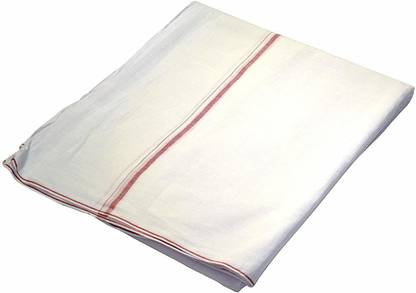 Lafabriqueind White Plain dhoti Solid Men Dhoti