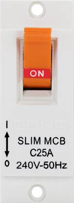 CONA Trip Rite Series Slim Type "C" MCB 25 Amperes Single Pole White Latest Technology MCB_4121 MCB