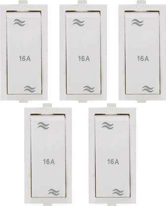 CONA 9391 Status ISI Mark 2 Way Switch 16 Amperes White (Pack of 5)|Electric Switch|Module Switch|Universal Switch|Module Switch for Home Office|2 Way 16A Switch|Heavyload|Suits all kind of Décor. Sleek Design. CE (European Conformity), ISO (9001:2008), Made in India 16 A Two Way Electrical Switch
