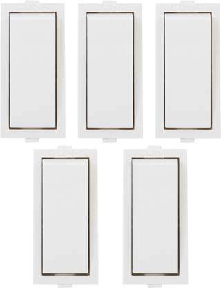 CONA 9251 Status ISI Mark 1 Way Switch 6 Amperes White (Pack of 5)|Electric Switch|Module Switch|Universal Switch|Module Switch for Home Office|1 Way 6A Switch|Heavyload|Suits all kind of Décor. Sleek Design. CE (European Conformity), ISO (9001:2008), Made in India 6 A Two Way Electrical Switch