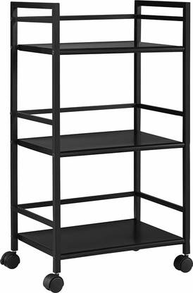 INDIAN STARLINE 3-Tier Kitchen Appliance Storage Rack kitehen Stand The Kitchen, Bedroom, Office, Living Room, Bathroom or entryway – Anywhere You Need Additional Storage (Black) Iron Kitchen Trolley