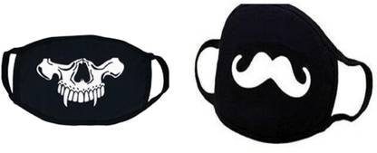 VRITRAZ Glow in the dark Cotton Anti Dust, Pollution Half Face Mask for Man Woman Jawless Mustache Model_no_411 Cloth Mask With Melt Blown Fabric Layer