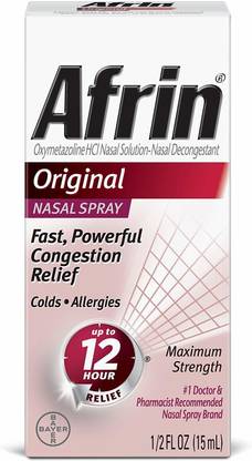 Afrin Fast & Powerful Congestion Relief, 0.5oz (15mL) Manual Nasal Aspirator