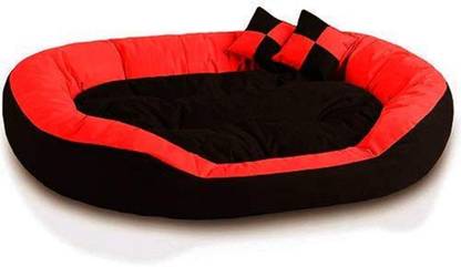 RK PRODUCTS 039 black with red patti M Pet Bed