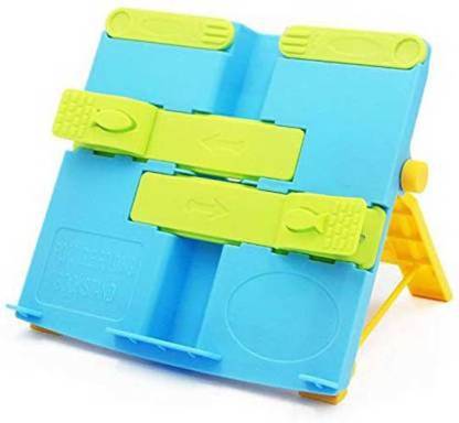 Inllex Foldable Reading Stand Bookstand Portable Book Holder Adjustable Angle of Inclination Bookstand with Tray and Page Paper Clips Plastic Multicolor Book Rest