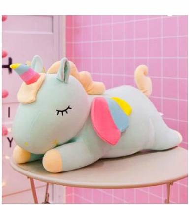 gaju Kid's Fav Soft Rainbow Angel Unicorn Plush Soft Toy (Blue, 40 cm) - 40 cm