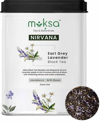MOKSA Tea & Botanicals Luxury 100% Pure Earl Grey Lavender Black Loose Tea Leafs | Premium Quality Lavender Black Tea Tin