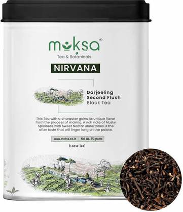 MOKSA Tea & Botanicals Luxury 100% Pure Darjeeling Second Flush Organic Loose Leaf Black Tea | Premium Quality Unflavoured Black Tea Tin