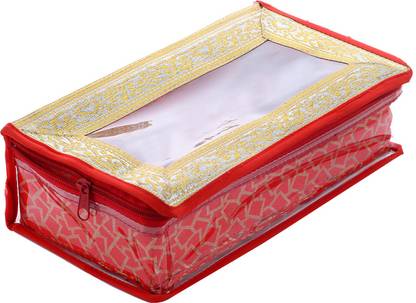 KUBER INDUSTRIES Brocade Hardboard One Rod Bangle Box (Red) - CTKTC22881 Make Up Vanity Box