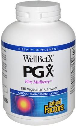 Natural Factors WellBetX PGX, Plus Mulberry, 180 Veggie Caps