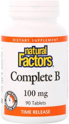 Natural Factors Complete B, 100 mg, 90 Tablets