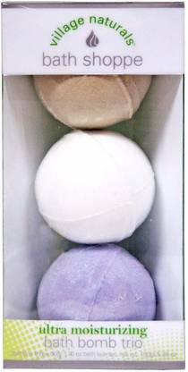 Village Naturals Therapy Village Naturals Bath Shoppe Bath Bomb Trio (Lavender Vanilla & W
