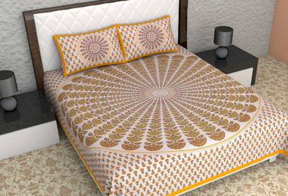 shree sd creation 170 TC Cotton Double Printed Flat Bedsheet