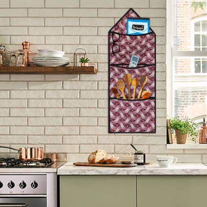 3 Pockets, Magazine Holder, Letter Holder,NotePad Holder, Storage Organizer Wall Hanging Pockets Multicolor