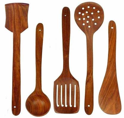 Aaliya mart wooden cocking and serving spone set Kitchen Tool Set