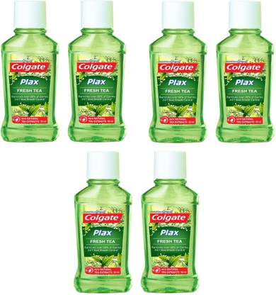 Colgate Plax Fresh Tea Mouthwash - 60 ml (Pack of 6) - Green Tea