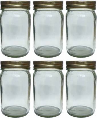 GIFTBASHINDIA Kitchen Storage Square Shape Glass Mason Jar Without Handle Without Hole Lid Glass Mason Jar