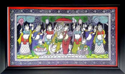 DHARA SHREERADHA patta chitra Digital Reprint 12 inch x 20 inch Painting