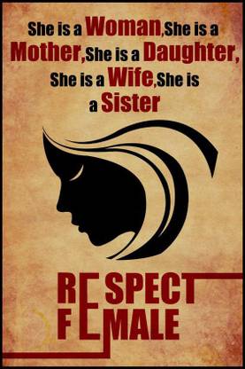 She Is a wife, She is a mother, respect women wall poster Paper Print
